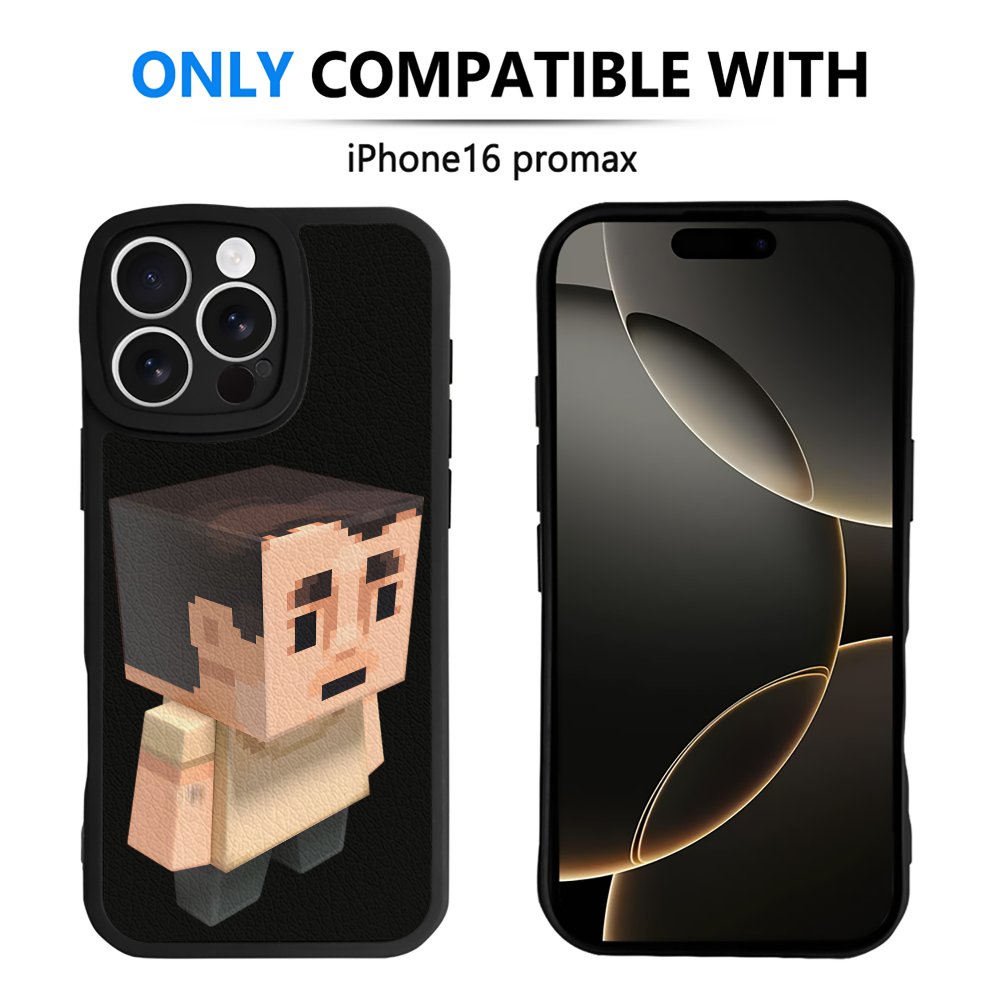 （画像用） マインクラフト ブロックの世界 Minecraft MC Block world 【iPhone 16シリーズ対応】シリコンスマホケース（レザー調） 材質：シリコン